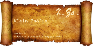 Klein Zsófia névjegykártya