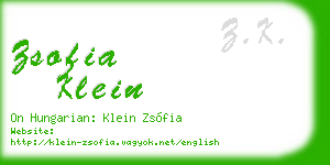 zsofia klein business card
