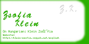 zsofia klein business card